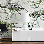 Fototapeten Gruppe von Leoparden auf Ästen liegend