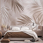 Fototapeten Texturierte Blätter auf einem weichen Hintergrund