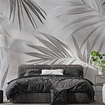 Fototapeten Weiche monochrome Blätter in sanfter Bewegung