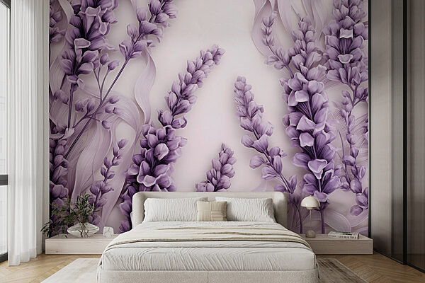 Gruppe violetter Blumen Fototapeten Gruppe violetter Blumen
