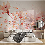 Fototapeten Malerei von Blumen und Blättern