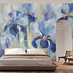 Fototapeten Malerei von blauen Blumen