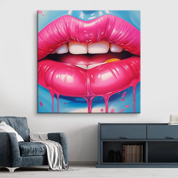 Lebendige Lippen triefen vor Farbe Wandbilder Lebendige Lippen triefen vor Farbe