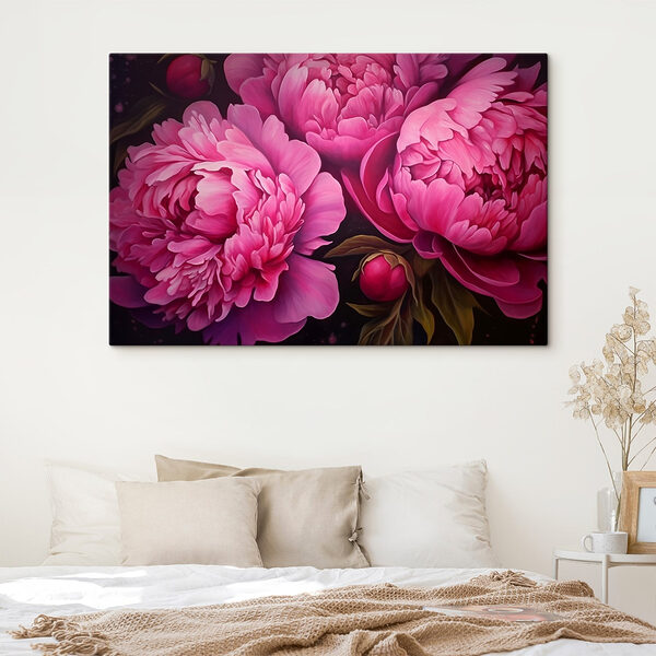 Gemälde mit rosa Blumen Wandbilder Gemälde mit rosa Blumen