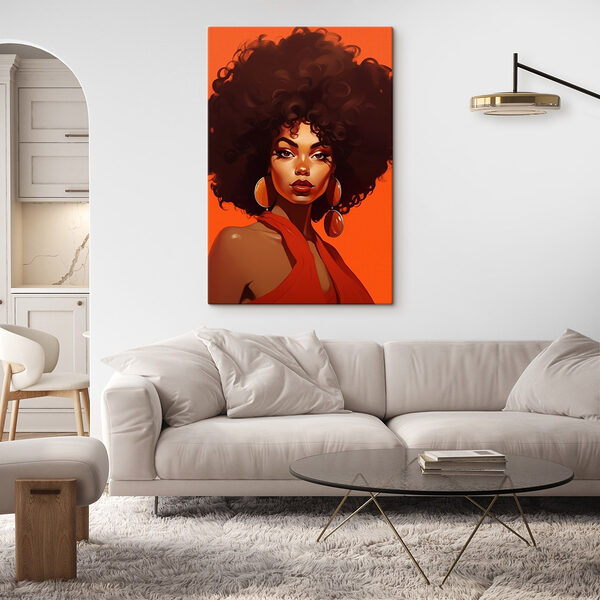 Frau mit großem Afro-Haar und Ohrringen Wandbilder Frau mit großem Afro-Haar und Ohrringen