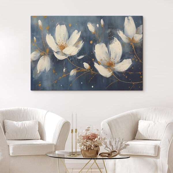 Malerei von weißen Blumen Wandbilder Malerei von weißen Blumen