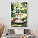 Wandbilder Erfrischende Getränke mit frischen Erdbeeren