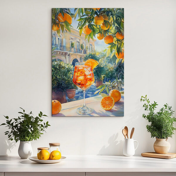 Glas Orangensaft mit Orangen im Hintergrund Wandbilder Glas Orangensaft mit Orangen im Hintergrund