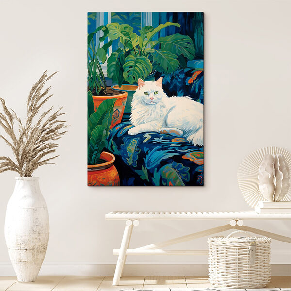 Katze auf einer Couch liegend Wandbilder Katze auf einer Couch liegend