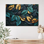 Wandbilder Lebendige Blätter in verschiedenen Farbtönen