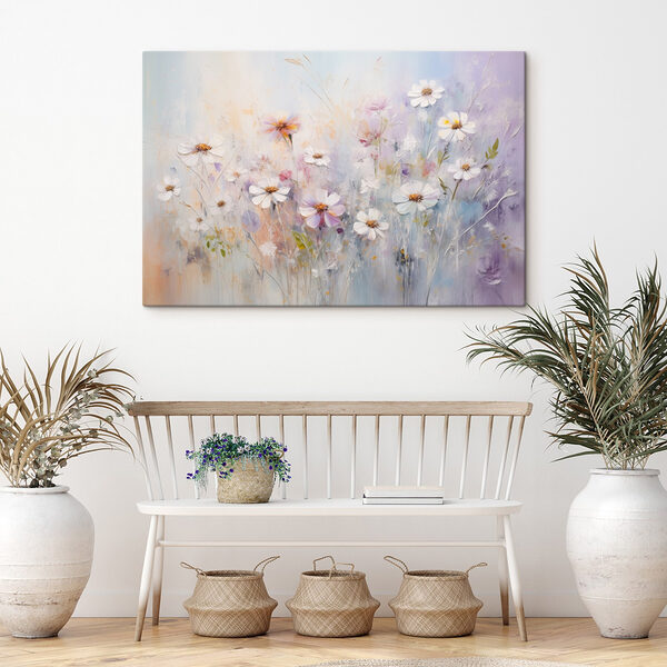 Gemälde von Blumen auf einem Feld Wandbilder Gemälde von Blumen auf einem Feld