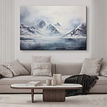 Wandbilder Verschneites Gebirge und ein Gewässer