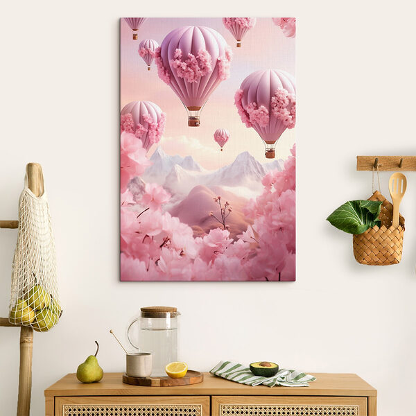 Heißluftballons mit Kirschblüten Wandbilder Heißluftballons mit Kirschblüten