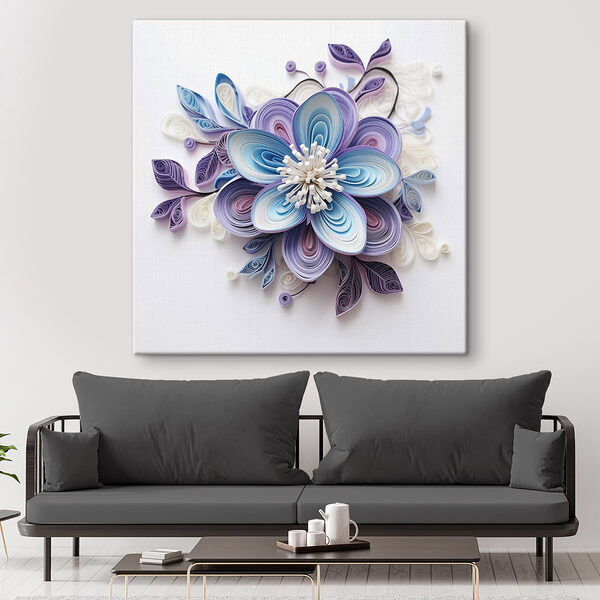 Wandbilder Papierblume aus Papierstreifen