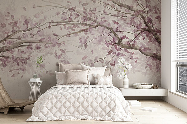 Baum mit violetten Blättern Fototapeten Baum mit violetten Blättern