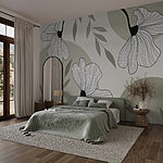 Fototapeten Elegantes florales Liniendesign.