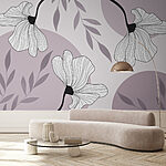 Fototapeten Elegantes florales Design mit sanften Farbtönen