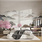 Fototapeten Malerei von Blumen und Wasser