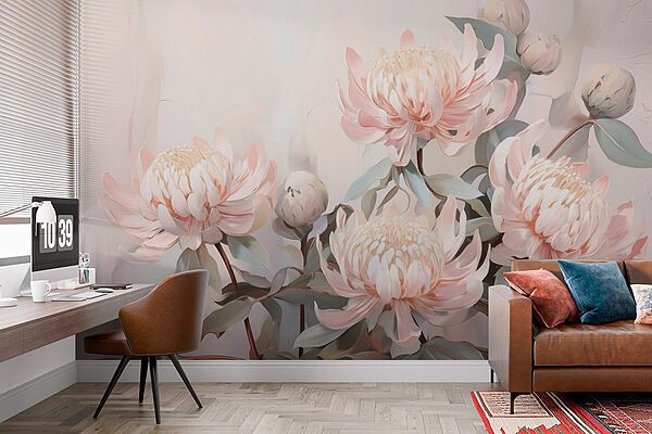 Fototapeten Blühende Blütenblätter in zarten Farbtönen