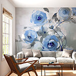 Fototapeten Malerei von blauen Blumen