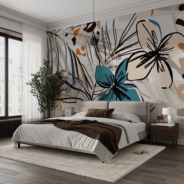 Buntes florales Muster mit Blumen Fototapeten Buntes florales Muster mit Blumen