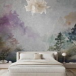 Fototapeten Anstrich von Bäumen und Sträuchern