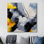 Wandbilder Malerei in schwarz-gelb-weißer Farbe