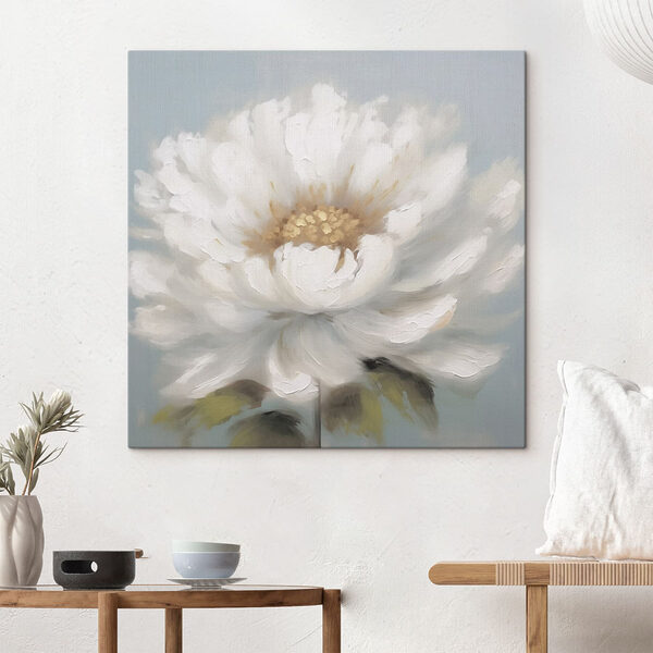 Weiße Blüte mit gelber Mitte Wandbilder Weiße Blüte mit gelber Mitte