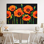 Wandbilder Gruppe von orangefarbenen Blumen