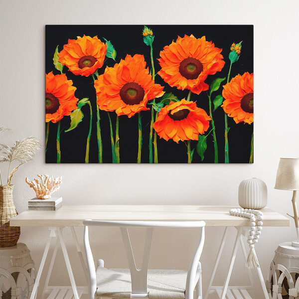 Gruppe von orangefarbenen Blumen Wandbilder Gruppe von orangefarbenen Blumen