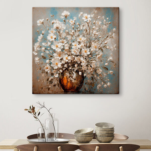 Vase mit weißen Blumen Wandbilder Vase mit weißen Blumen
