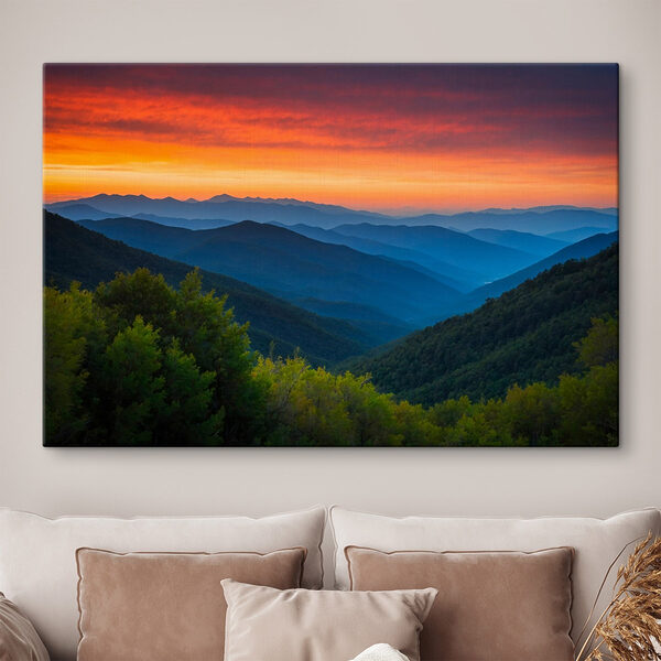 Landschaft mit Bergen und Bäumen Wandbilder Landschaft mit Bergen und Bäumen
