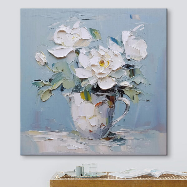 Gemälde von Blumen in einer Tasse Wandbilder Gemälde von Blumen in einer Tasse