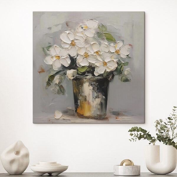 Gemälde von Blumen in einem Eimer Wandbilder Gemälde von Blumen in einem Eimer