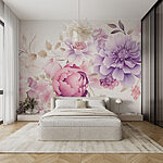 Fototapeten Florale Eleganz in zarten Pastelltönen