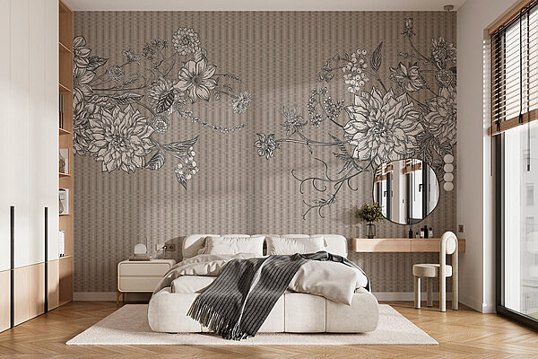 Florale Eleganz in harmonischem Design Fototapeten Florale Eleganz in harmonischem Design