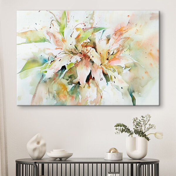 Malerei von Blumen auf einer weißen Fläche Wandbilder Malerei von Blumen auf einer weißen Fläche