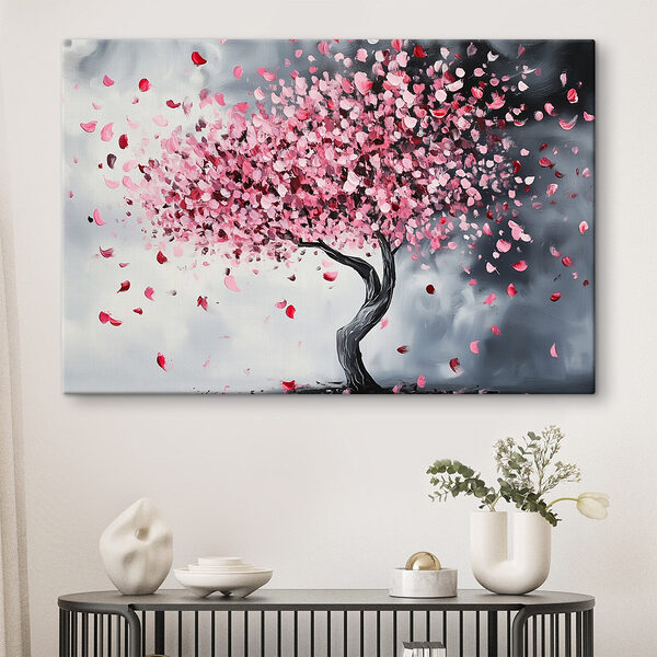 Baum mit rosa Blütenblättern Wandbilder Baum mit rosa Blütenblättern