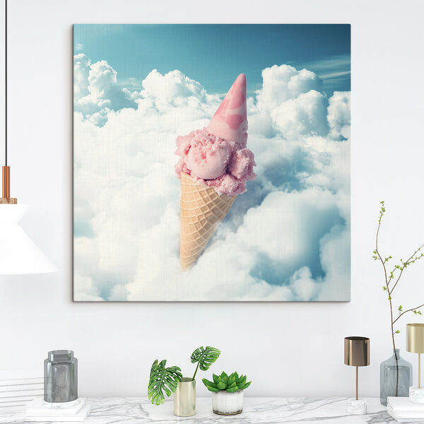Rosa Eiswaffel in den Wolken Wandbilder Rosa Eiswaffel in den Wolken