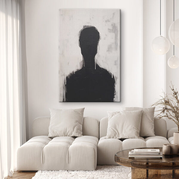 Schwarz-Weiß-Malerei einer Person’s Kopf Wandbilder Schwarz-Weiß-Malerei einer Person’s Kopf