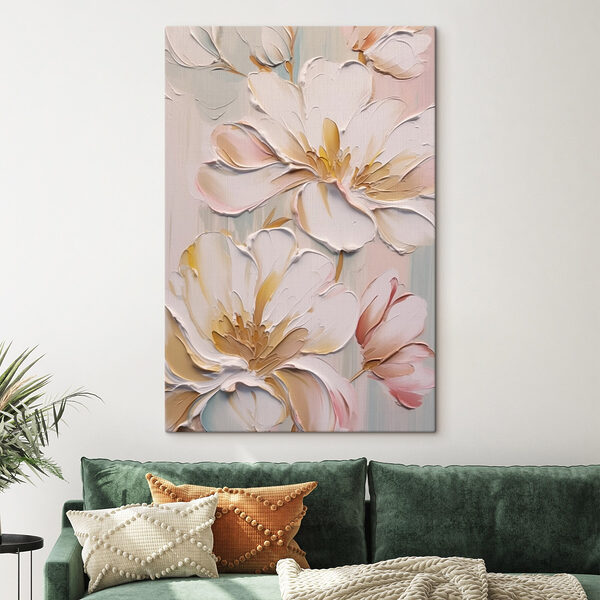 Gemälde mit Blumen an einer Wand Wandbilder Gemälde mit Blumen an einer Wand