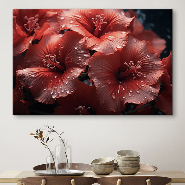 Gruppe von roten Blumen Wandbilder Gruppe von roten Blumen
