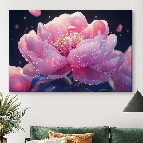 Rosa Blume mit Glitzer Wandbilder Rosa Blume mit Glitzer