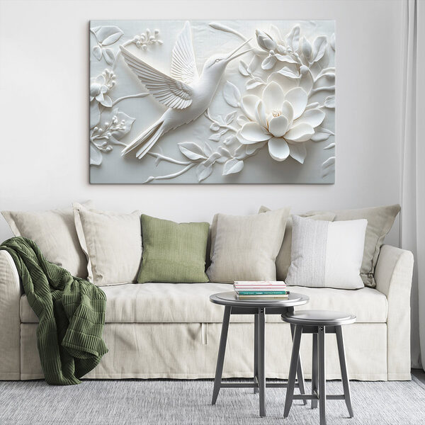 Weißer Vogel und Blume Wandbilder Weißer Vogel und Blume