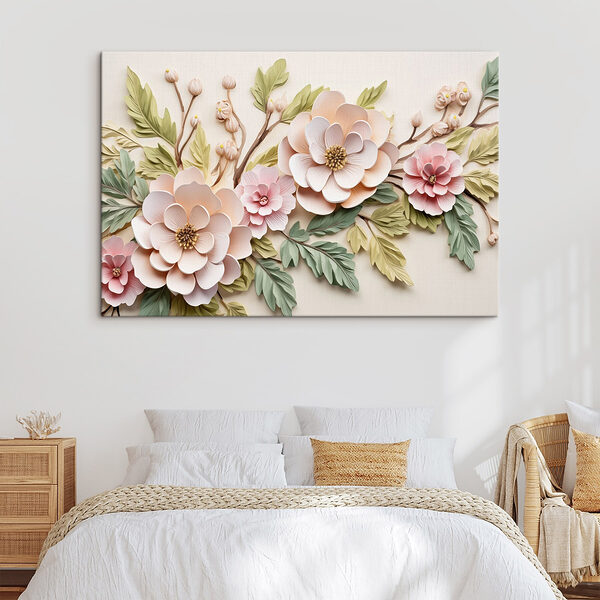 Papierblumen und Blätter Wandbilder Papierblumen und Blätter
