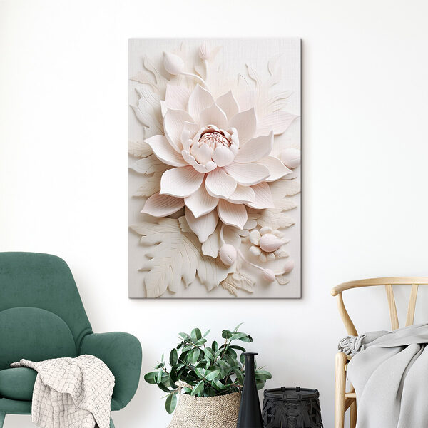 Weiße Blume mit Blättern Wandbilder Weiße Blume mit Blättern