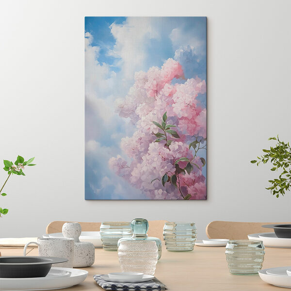 Gemälde eines Baumes mit rosa Blumen Wandbilder Gemälde eines Baumes mit rosa Blumen