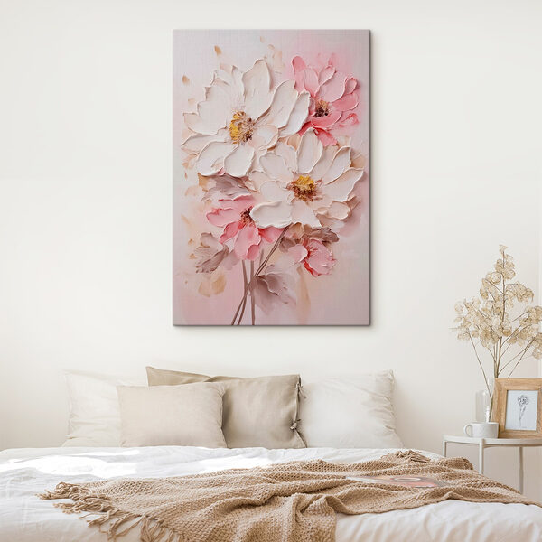 Gemälde mit Blumen an einer Wand Wandbilder Gemälde mit Blumen an einer Wand