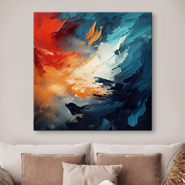 Bemalung mit blauen und orangenen Farben Wandbilder Bemalung mit blauen und orangenen Farben