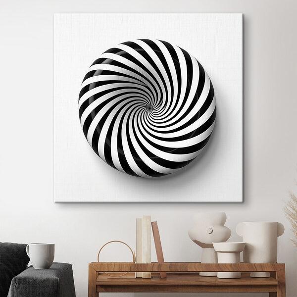 Wandbilder Schwarzes und weißes gewirbeltes Objekt
